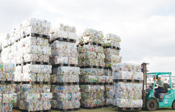 Delivery of used PET bottles