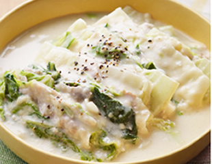 白菜と豚肉のミルフィーユ クリームシチュー