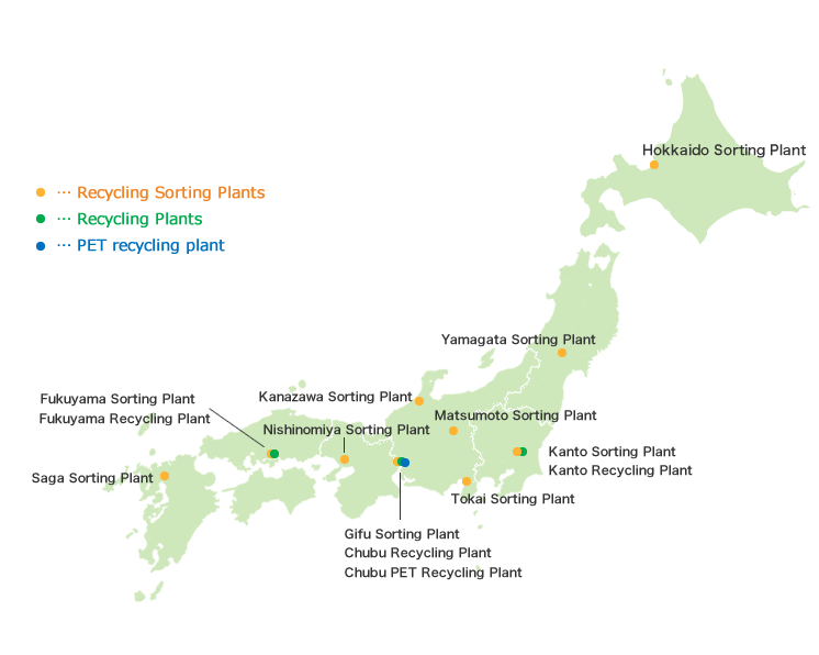 Recycling network map