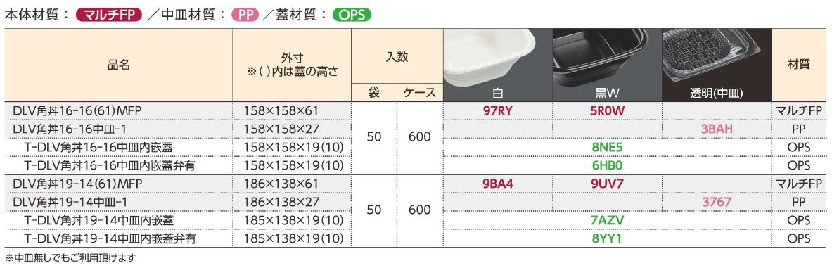 DLV角丼 - （デリバリーテイクアウト｜デリバリーテイクアウト）：食品トレー容器のエフピコ