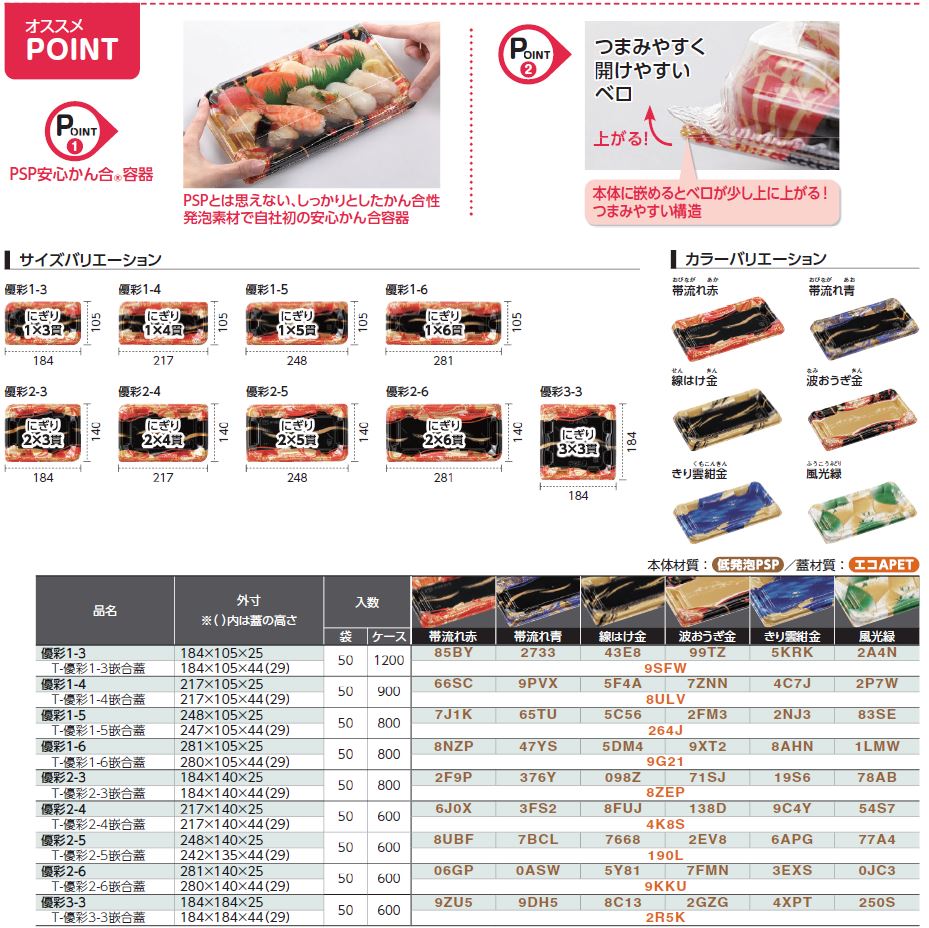 もしくは】 寿司容器 エフピコ 優彩1-4 本体 線はけ金 00697542：プロステアウトレット エフピコ 